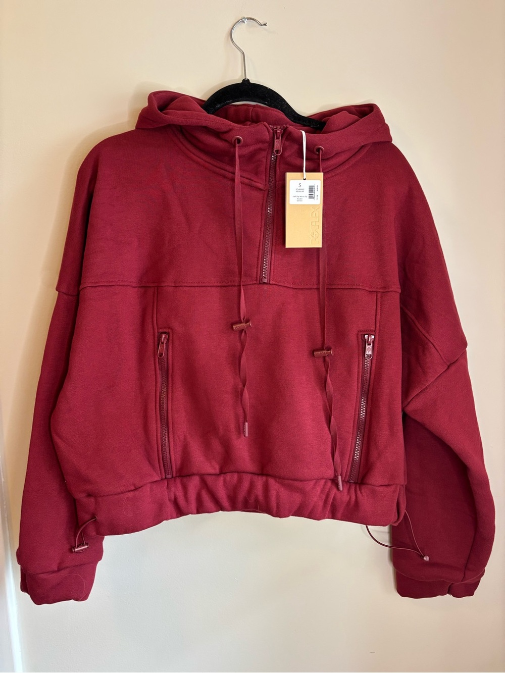 POPFLEX Women's Hooded Half-Zip Sweatshirt - Wine